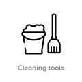 outline cleaning tools vector icon. isolated black simple line element illustration from cleaning concept. editable vector stroke