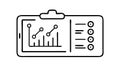 Outline clipboard with chart, representing data analysis business report , vector design Generative AI Royalty Free Stock Photo