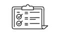 Outline clipboard with checkmarks, representing task list completion , vector design Generative AI Royalty Free Stock Photo