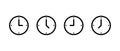 Outline clock icon set in simple design. Time, schedule, and deadline symbol Royalty Free Stock Photo