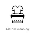 outline clothes cleaning vector icon. isolated black simple line element illustration from cleaning concept. editable vector Royalty Free Stock Photo