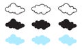 Cloud Shape In Outline, Glyph And Flat Icon. Vector illustration Royalty Free Stock Photo
