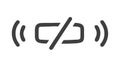 Outline coding programming brackets digital development icon , vector design Generative AI Royalty Free Stock Photo