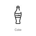 outline coke vector icon. isolated black simple line element illustration from drinks concept. editable vector stroke coke icon on