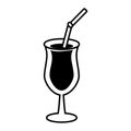 Outline cold cocktail glass alcohol Royalty Free Stock Photo