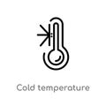 outline cold temperature vector icon. isolated black simple line element illustration from meteorology concept. editable vector