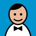 Outline color icon with a man waiter