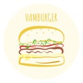 Outline colorful hamburger symbol