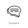outline comment vector icon. isolated black simple line element illustration from blogger and influencer concept. editable vector