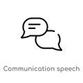 outline communication speech bubbles vector icon. isolated black simple line element illustration from multimedia concept. Royalty Free Stock Photo