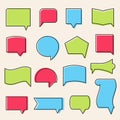 Outline Communicaton Speech Bubbles Shapes Royalty Free Stock Photo