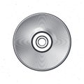 Outline of compact disc. Vector illustration. Optical laser disk. Modern storage of digital information. CD or DVD.