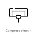 outline compress cleanin vector icon. isolated black simple line element illustration from cleaning concept. editable vector Royalty Free Stock Photo