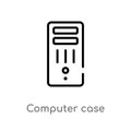 outline computer case vector icon. isolated black simple line element illustration from hardware concept. editable vector stroke Royalty Free Stock Photo