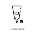 outline concealer vector icon. isolated black simple line element illustration from beauty concept. editable vector stroke