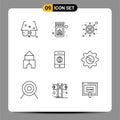 Group of 9 Outlines Signs and Symbols for electronics, toy, stick, constructor, dollar