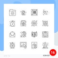 16 Outline concept for Websites Mobile and Apps time, business, grid, left, arrow