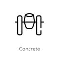 outline concrete vector icon. isolated black simple line element illustration from construction concept. editable vector stroke