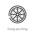 outline cong you bing vector icon. isolated black simple line element illustration from food and restaurant concept. editable