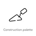 outline construction palette vector icon. isolated black simple line element illustration from construction concept. editable Royalty Free Stock Photo