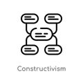 outline constructivism vector icon. isolated black simple line element illustration from communications concept. editable vector