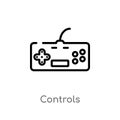 outline controls vector icon. isolated black simple line element illustration from entertainment and arcade concept. editable Royalty Free Stock Photo