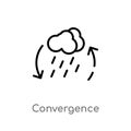 outline convergence vector icon. isolated black simple line element illustration from weather concept. editable vector stroke