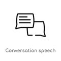 outline conversation speech bubbles vector icon. isolated black simple line element illustration from multimedia concept. editable Royalty Free Stock Photo