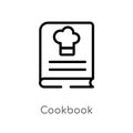 outline cookbook vector icon. isolated black simple line element illustration from hotel and restaurant concept. editable vector