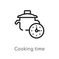 outline cooking time vector icon. isolated black simple line element illustration from fast food concept. editable vector stroke Royalty Free Stock Photo