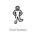 outline cool human vector icon. isolated black simple line element illustration from feelings concept. editable vector stroke cool