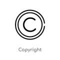 outline copyright vector icon. isolated black simple line element illustration from content concept. editable vector stroke
