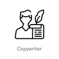 outline copywriter vector icon. isolated black simple line element illustration from blogger and influencer concept. editable