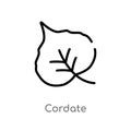 outline cordate vector icon. isolated black simple line element illustration from nature concept. editable vector stroke cordate