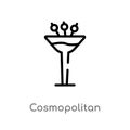 outline cosmopolitan vector icon. isolated black simple line element illustration from drinks concept. editable vector stroke Royalty Free Stock Photo