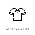 outline cotton polo shirt vector icon. isolated black simple line element illustration from clothes concept. editable vector