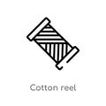 outline cotton reel vector icon. isolated black simple line element illustration from sew concept. editable vector stroke cotton