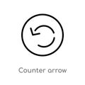 outline counter arrow vector icon. isolated black simple line element illustration from arrows concept. editable vector stroke