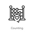 outline counting vector icon. isolated black simple line element illustration from blogger and influencer concept. editable vector