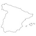 Outline country state Spain, border outline state Spain