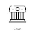 outline court vector icon. isolated black simple line element illustration from law and justice concept. editable vector stroke Royalty Free Stock Photo