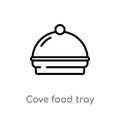 outline cove food tray vector icon. isolated black simple line element illustration from food concept. editable vector stroke cove Royalty Free Stock Photo