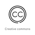 outline creative commons vector icon. isolated black simple line element illustration from content concept. editable vector stroke Royalty Free Stock Photo