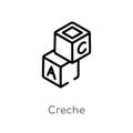 outline creche vector icon. isolated black simple line element illustration from education concept. editable vector stroke creche