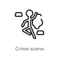 outline crime scene vector icon. isolated black simple line element illustration from law and justice concept. editable vector Royalty Free Stock Photo