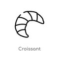 outline croissant vector icon. isolated black simple line element illustration from food concept. editable vector stroke croissant Royalty Free Stock Photo