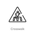 outline crosswalk vector icon. isolated black simple line element illustration from signs concept. editable vector stroke