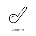 outline crotchet vector icon. isolated black simple line element illustration from music and media concept. editable vector stroke