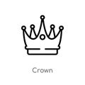 outline crown vector icon. isolated black simple line element illustration from luxury concept. editable vector stroke crown icon