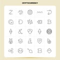 OutLine 25 Cryptocurrency Icon set. Vector Line Style Design Black Icons Set. Linear pictogram pack. Web and Mobile Business ideas Royalty Free Stock Photo